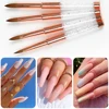 ANGNYA Kolinsky Sable Acrylic Brush Size 8#/10# Acrylic Brush Pro Rhinestone Metal Handle Kolinsky Sable Acrylic Nail Brushes 4