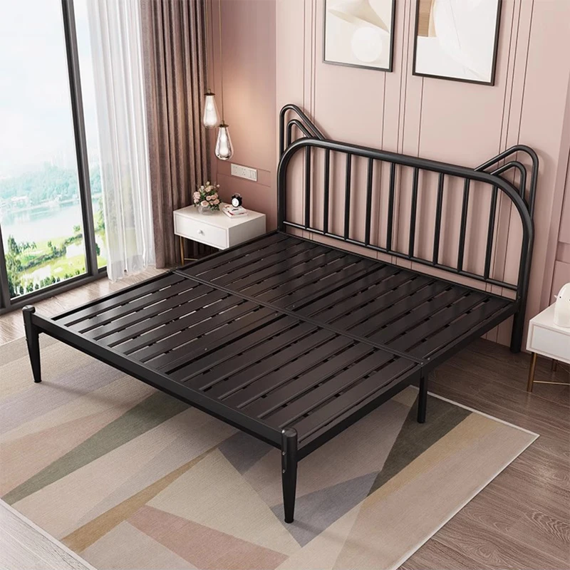 Modern Bedroom Bed Frame Children Double Luxury Metal Bed Castle Japanese Design Platform Princess Letto Matrimoniale Furniture