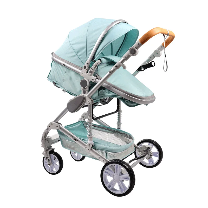 baby stroller 3 in 1 with car seat,Luxury Multifunctional BABY carriage,blue Folding baby stroller,High Landscape newborn car