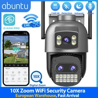 Caméra de sécurité WiFi PTZ 15MP 8K, double bande 2.4G/5G, double écran, zoom numérique 10X, caméra de surveillance vidéo, vision nocturne, détection humaine 2