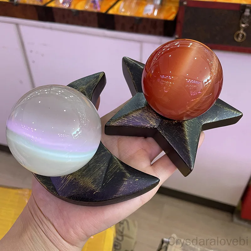 

Islam Star Moon Crystal Ball Resin Base Home Office Craft Ornament