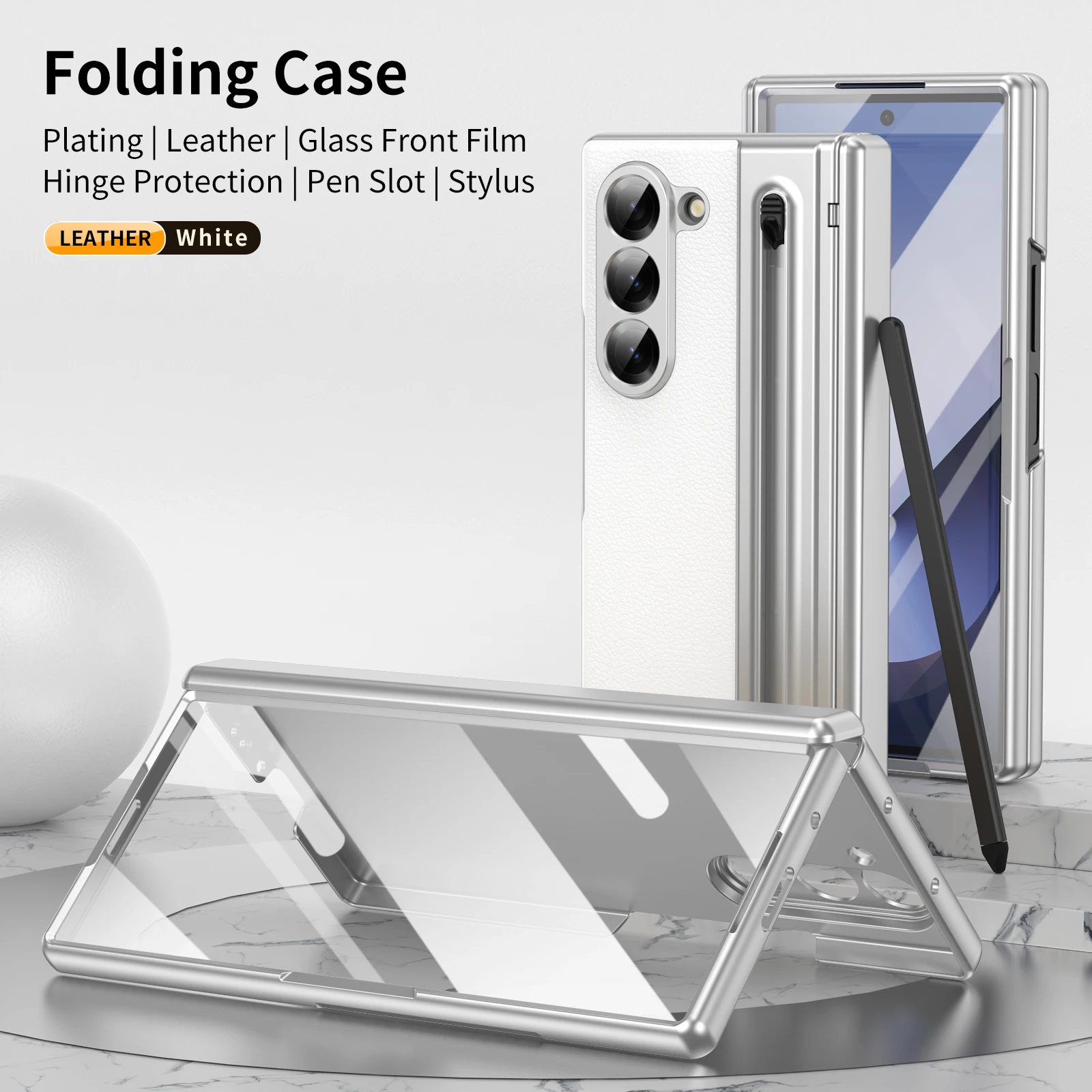 غلاف حماية VIETAO جلدي متوافق مع Samsung Galaxy Z...