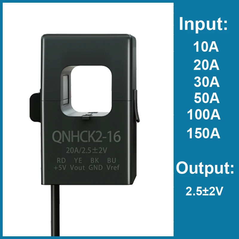 Split Core Current Sensor Hall Effect 10A 20A 30A 50A 100A 150A / 2.5&plusmn;0.625V 2.5&plusmn;2V Clamp DC Current Transducer Replace HSTS016L current transformer current sensor