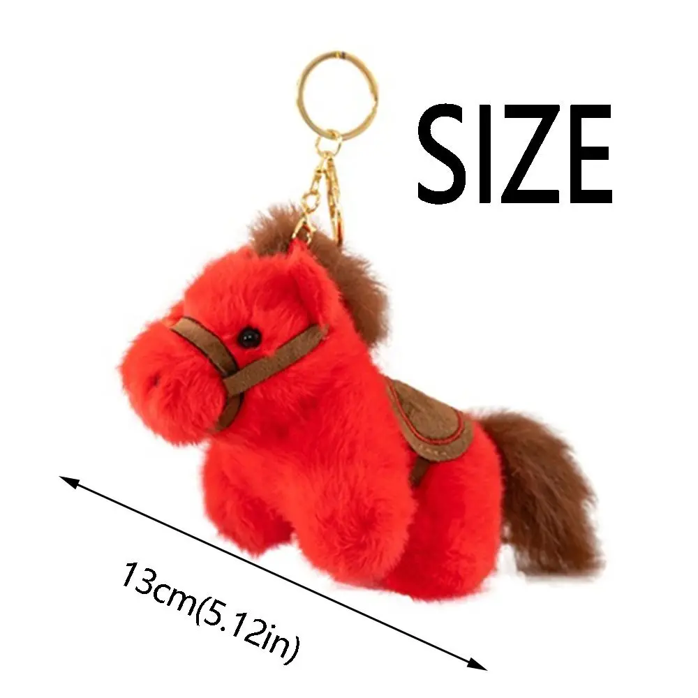 Unique Cute Mini Horse Pendant Fluffy Texture Kawaii Year of The Horse Soft Lifelike Horse Pendant Birthday Gift