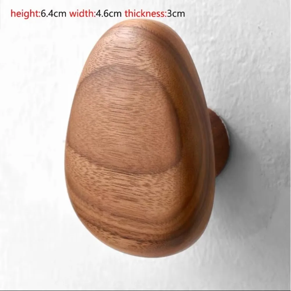 Pebble shaped Wall Mounted Coat Hook Natural Wood Key Hat Scarf Handbag Clothes Hanger Decorative Bathroom Rack Storage Hanger 5
