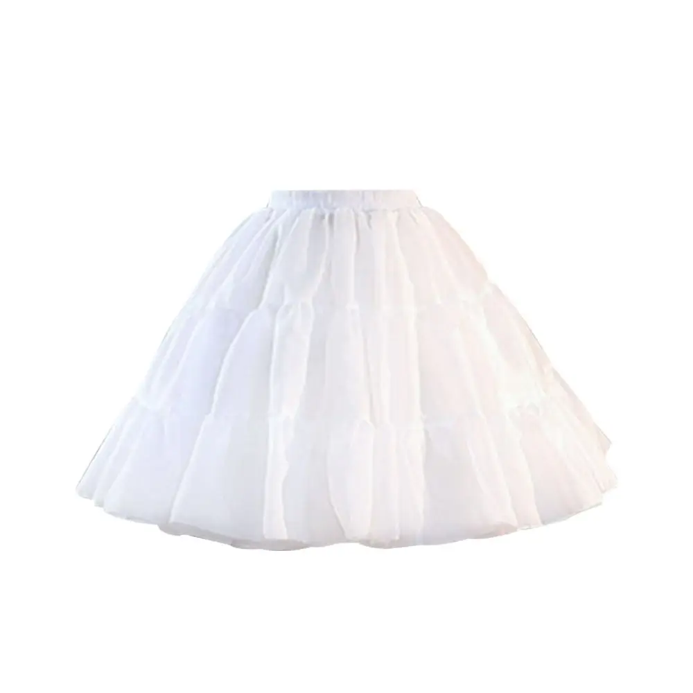 Krinoline-Petticoat für Mädchen unter dem Rock, kurzer weißer Unterrock, A-Linie, Ballkleid-Petticoats, Cosplay, Lolita, kurzer Petticoat – Detail 4