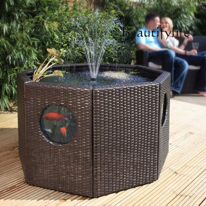 3001-7913a9.jpg Large Koi fish tank aquarium living room household floor tank ecological landscaping viewing pool outdoor