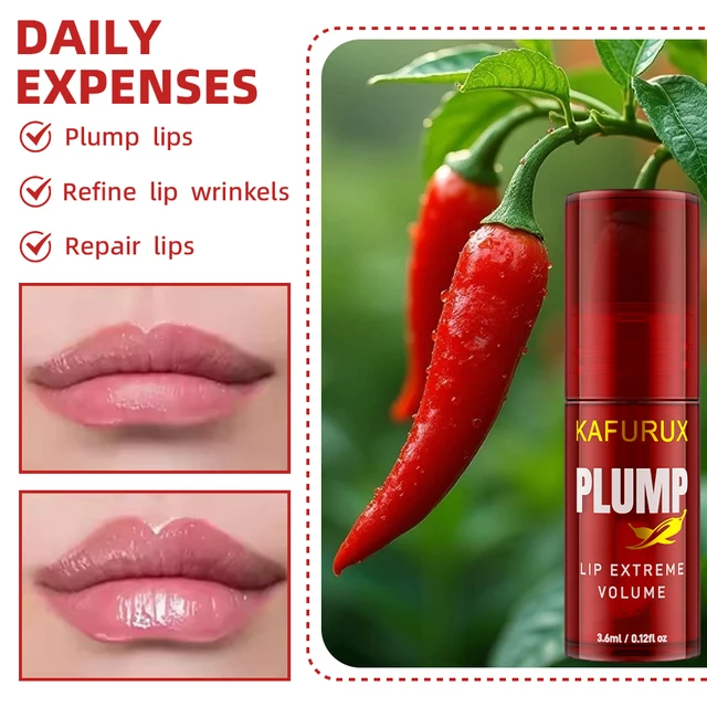 1PC Chili Pepper Lip Plumper Oil Long Lasting Moisturizing Lip Gloss Serum Instant Volumising Essence Oil Lip Makeup for Women 4