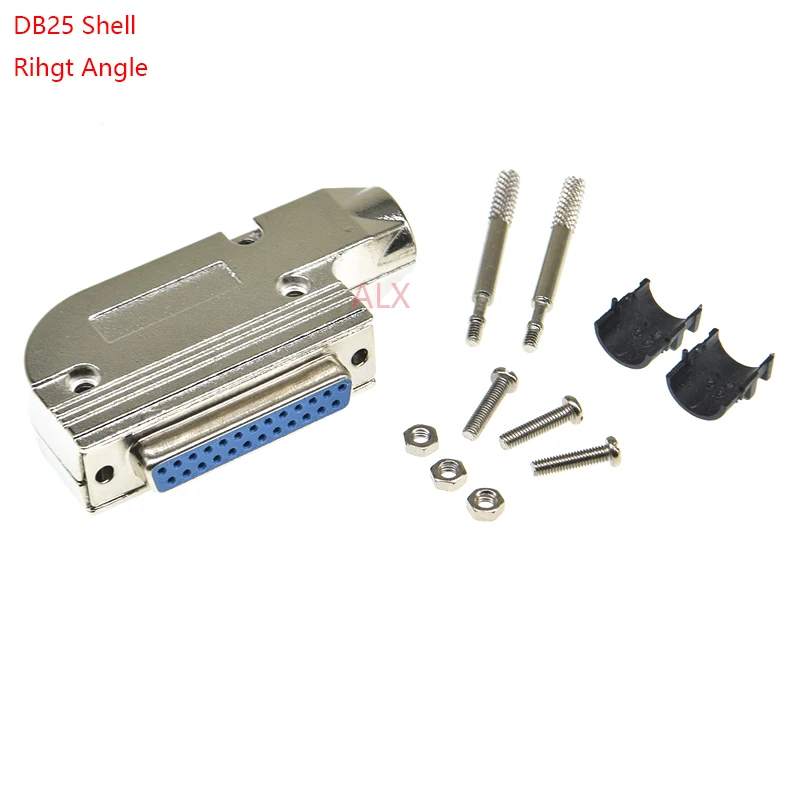 1Pcs DB25 Metal Housing Hood Right Angle Shell For D-SUB 25 Pin 2 Rows ...