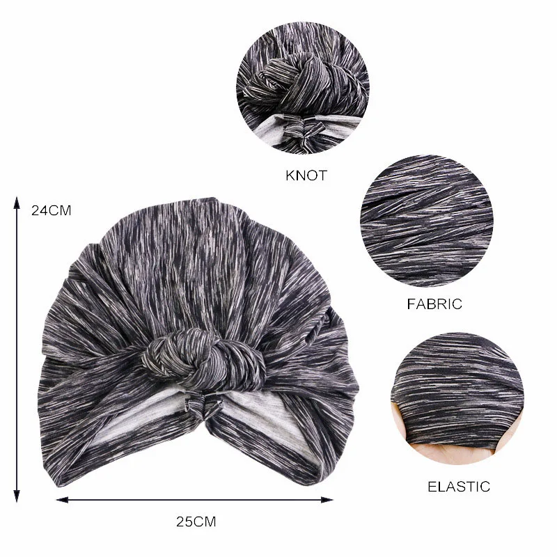 Top Knot Horns Turban Cap Muslim Fashion Hijab Hat Knotted Headscarf Hat Islam Abaya African Head Wrap Women Print Bonnet Chemo
