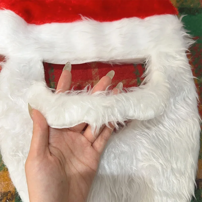 Santa Claus Beard Christmas Hat Decorations Cosplay Wig & Beard Children Adults Xmas Cap Supplies Comfortable Multi-Functional christmas hat holder christmas fake eyebrows