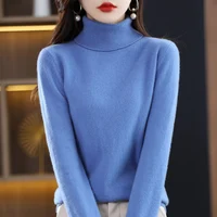 100% Merino Wool High Turnover Collar Knitted Sweater For Women's Autumn And Winter Warm Top Elegant 2YS Versatile Jiu Jia 206 - Image 5