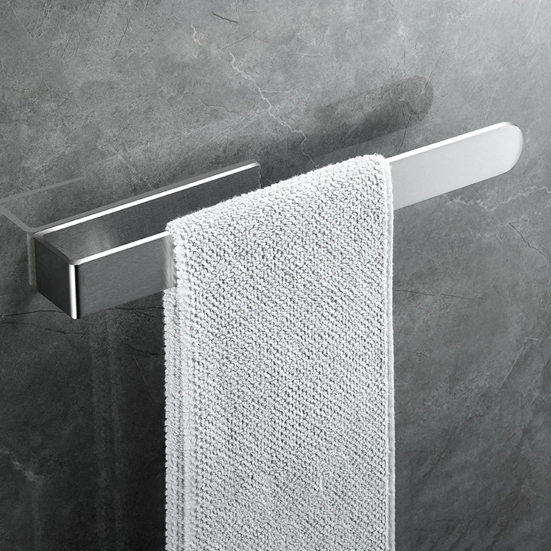 Portasciugamani ovale autoadesivo da parete in acciaio inox resistente al trapano per bagno e cucina, nichel spazzolato | Leroy Merlin