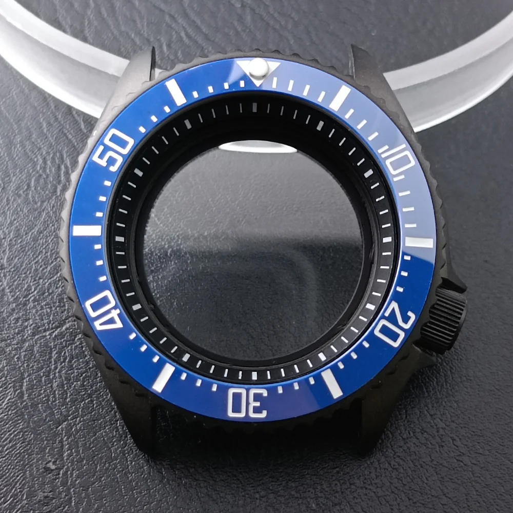 High-Quality 42mm Men's Steel Black Watch Case with Sapphire Glass and 22mm Band