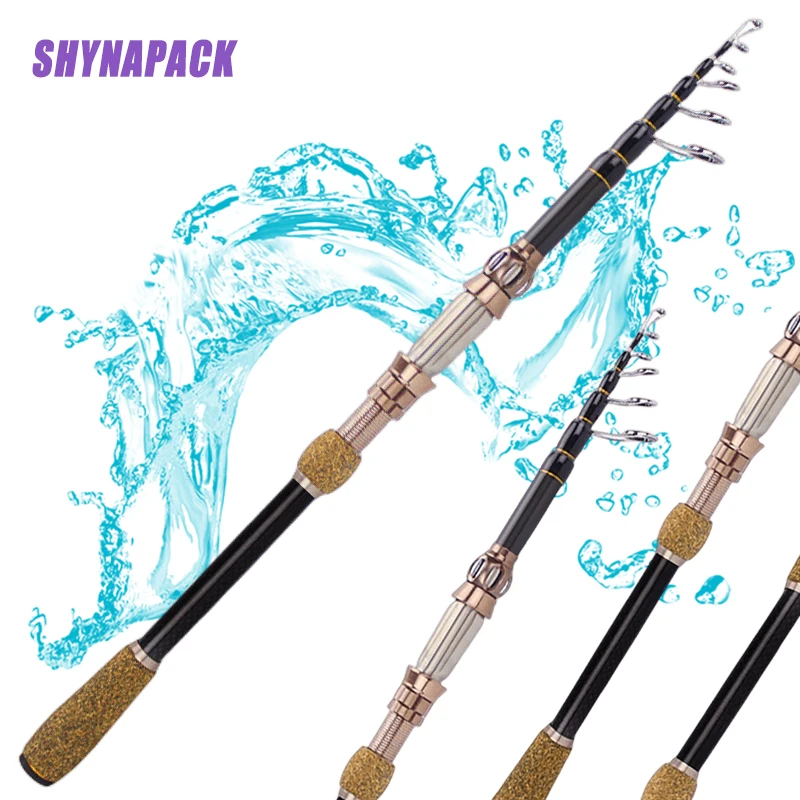 Telescopic Lure Rod Carbon Fiber Spinning Fishing Pole Bait Weight 7