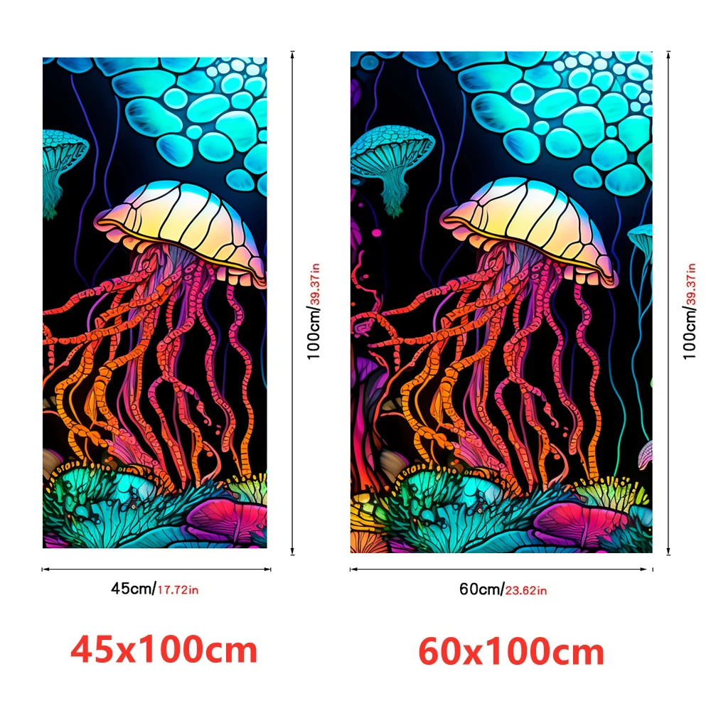 Retro Landscape Bird Flower Window Glass Electrostatic Stickers Removable Window Privacy Stained Decorative Film for Home Office