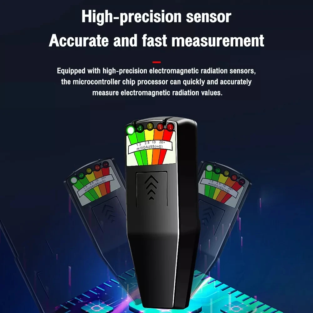 전문 5 LED EMF 미터 자기장 탐지기 유령 사냥 초자연적 장비 테스터 카운터