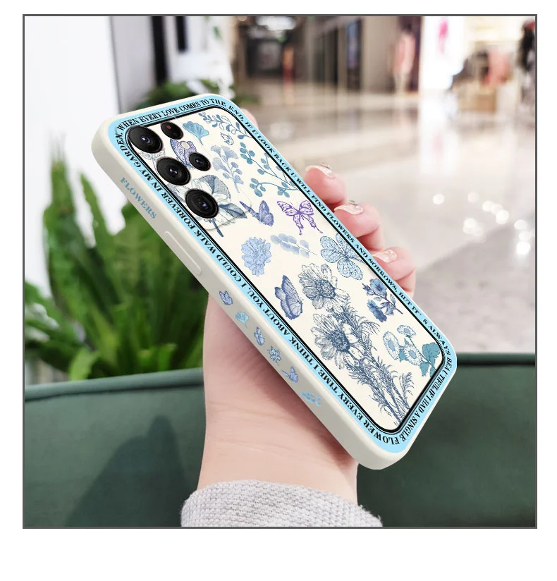 Đầm Vintage Hoa Ốp Lưng Điện Thoại Samsung Galaxy S22 S21 S20 Ultra Plus FE S10 S9 S10E Note 20 Ultra 10 9 Plus cute samsung cases