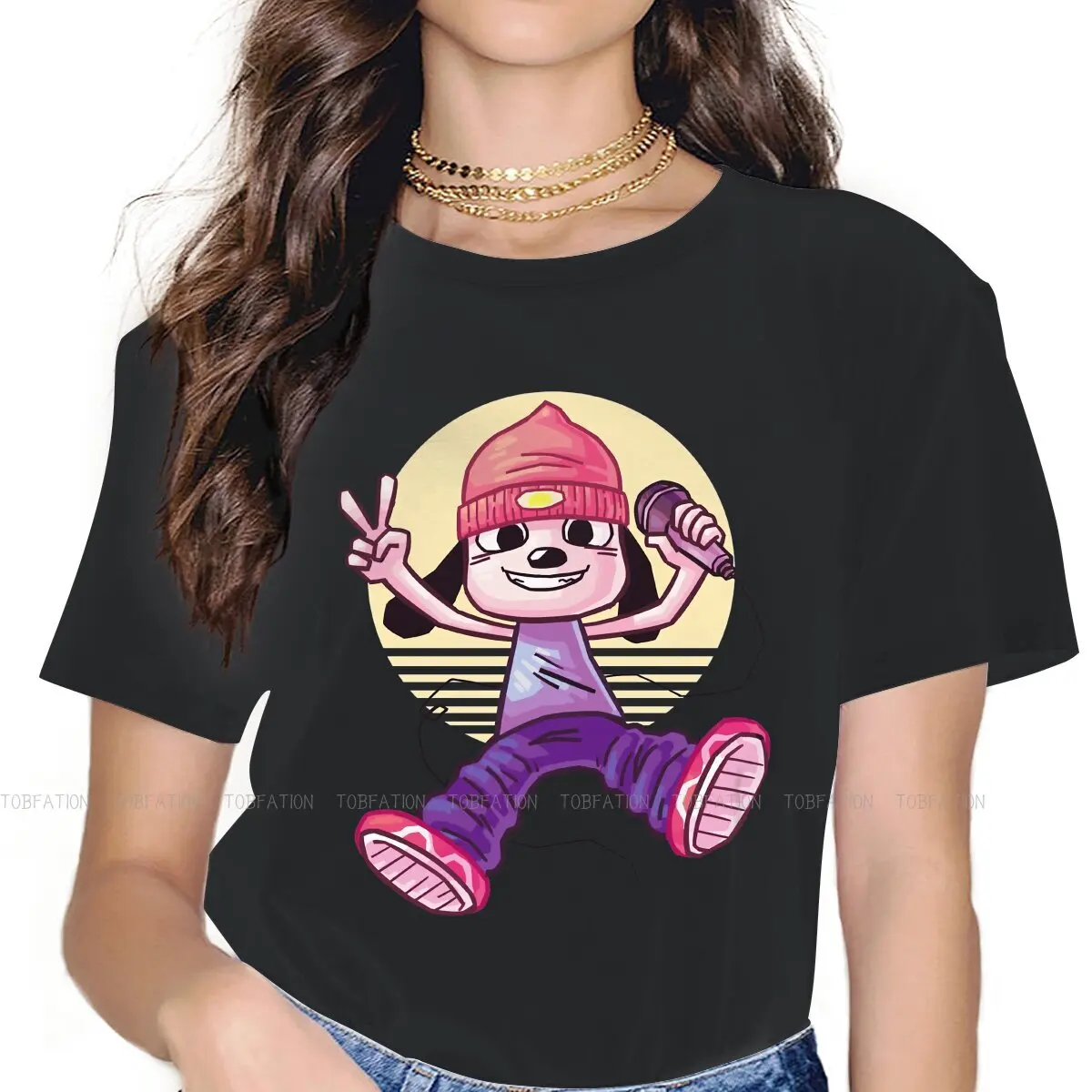 Parappa The Rapper Rhythm Game Girls T Shirt Retro Female Tops 5Xl Graphic Funny Tees Ladies Cotton Tshirt