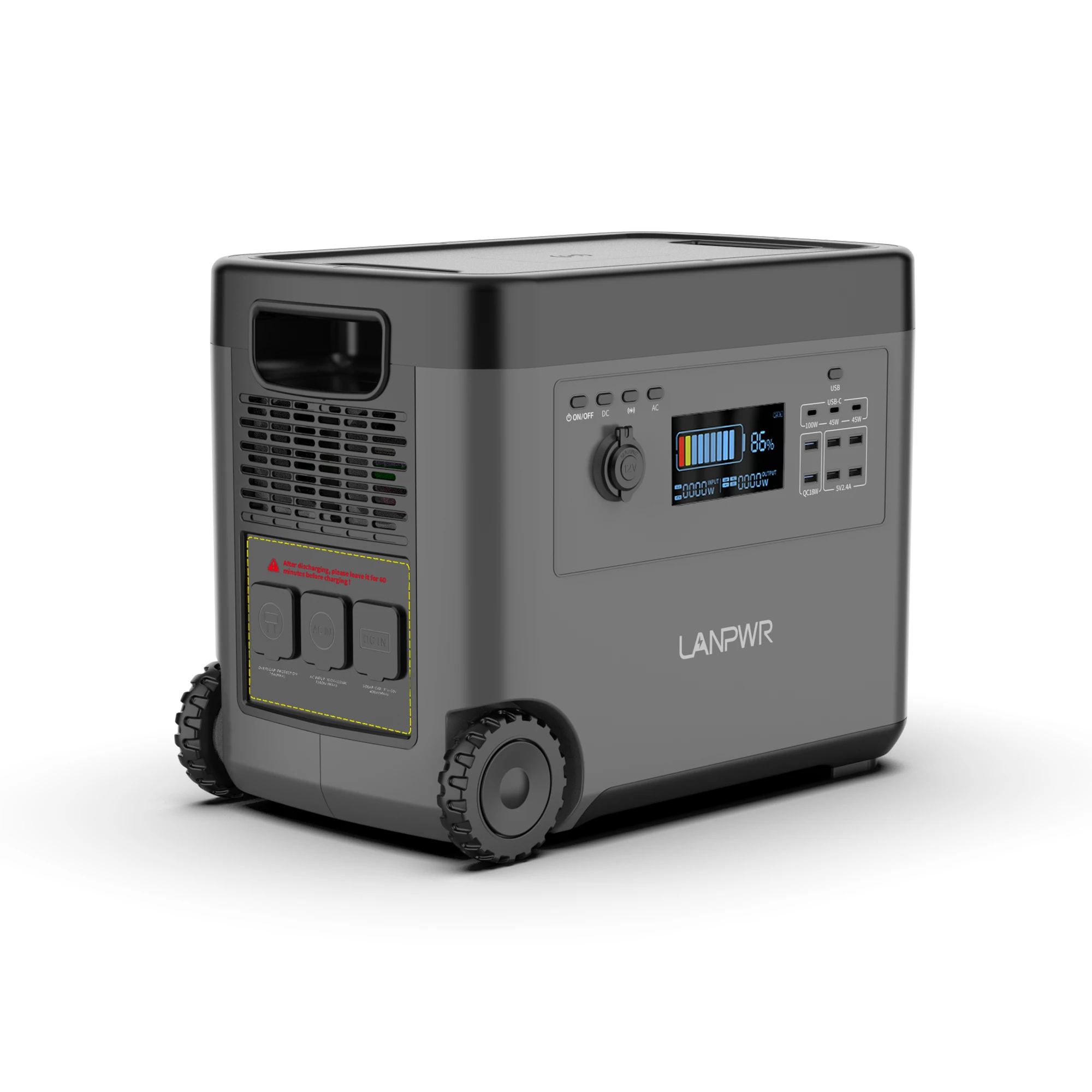 Lanpwer Portable Power Station 2160Wh Output Energy Supply Storage Solar Generator Lifepo4 2500W Energy Storage Lithium Battery