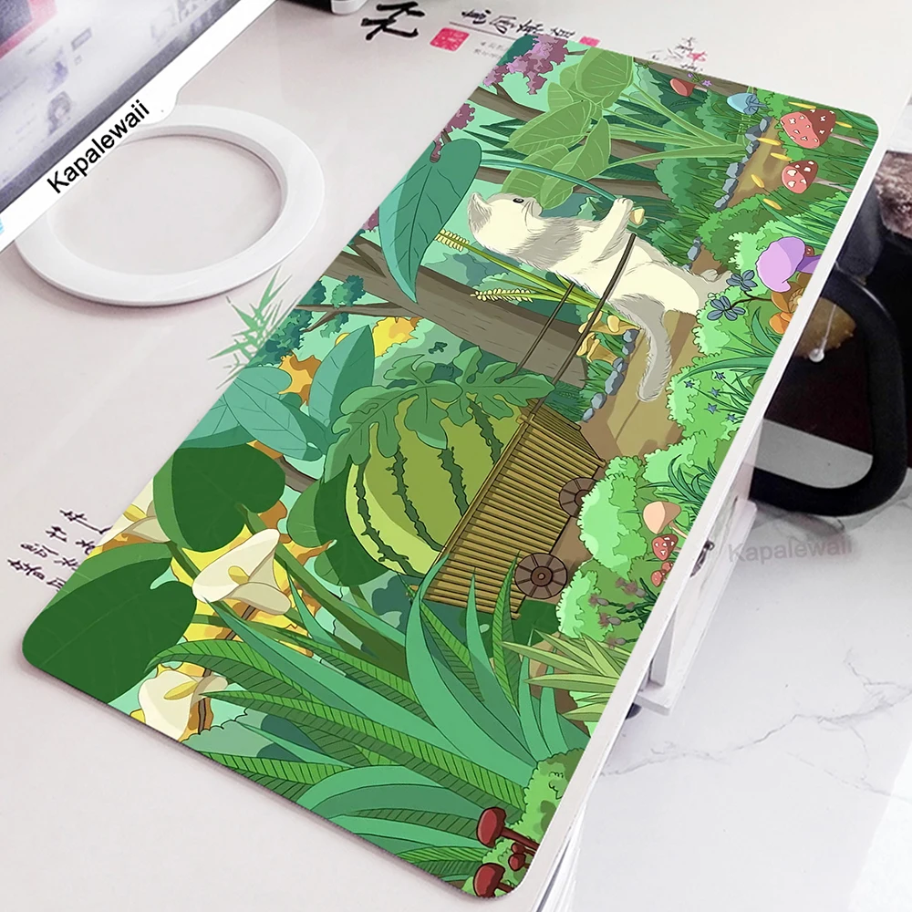 Large Mouse Pad Game Mat Extended Green Plant Gamer Mousepad Gaming Table Carpet Gamer Computer Desk Mat Rubber Mouse Mat XXXL