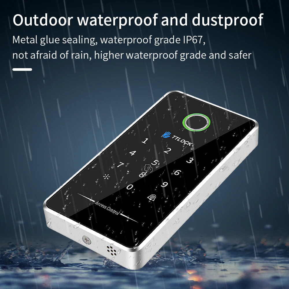 Fingerprint & NFC 13.56MHz RFID Access Control System-IP65 Waterproof Metal Keypad for Electric Gates by Asia-Teco TTLOCK MJ02