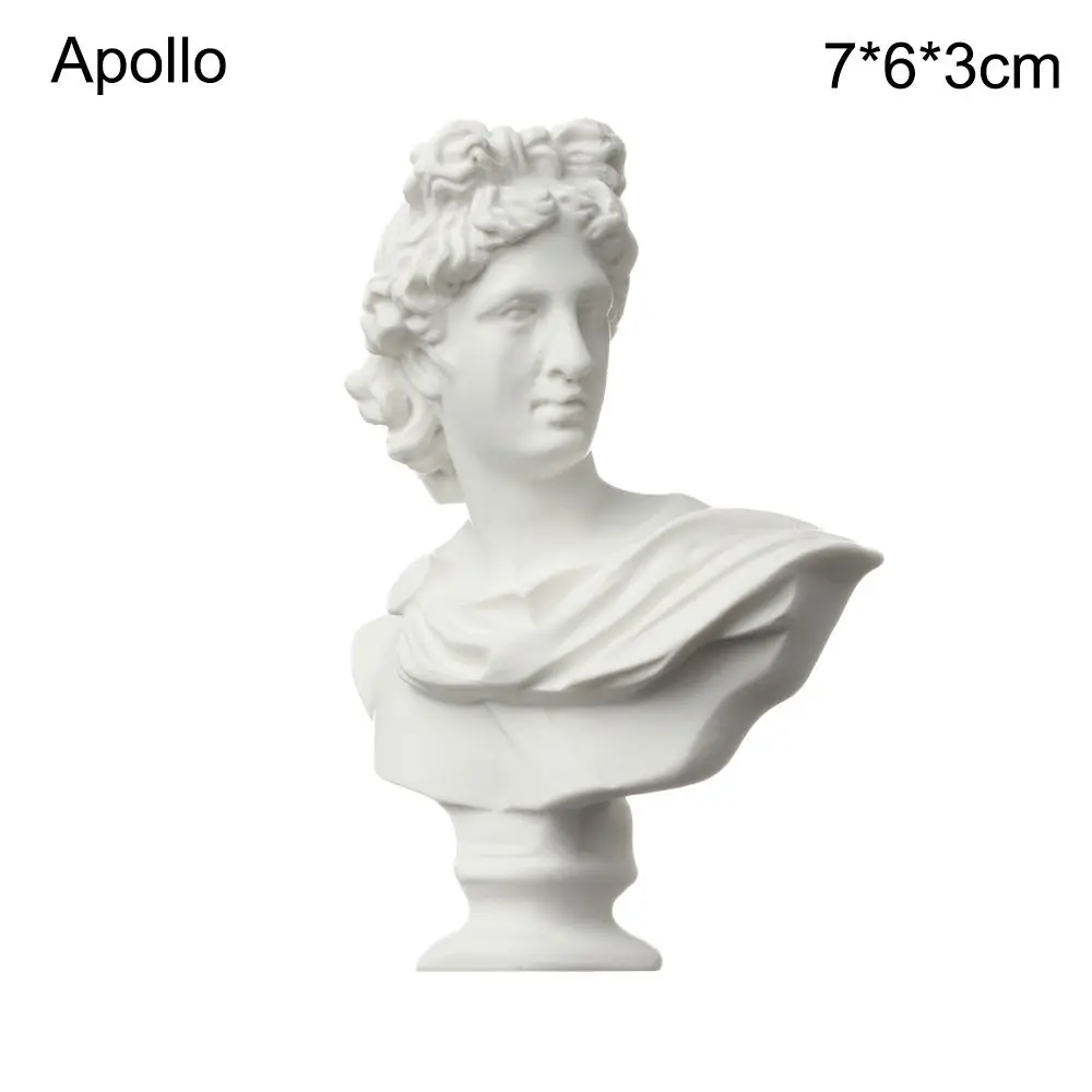 Mini Greek Mythology Celebrity Bust Sculpture - Decorative Gypsum Figurine for Drawing and Home Decor