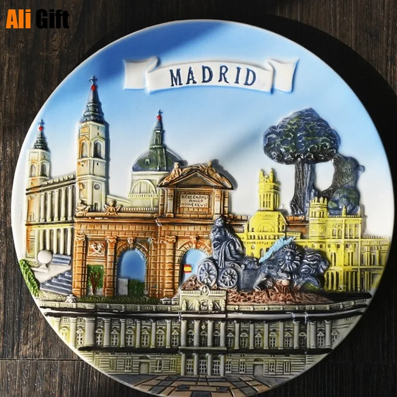 Creativity London Tourist Souvenir France Nordic Decorative Dishes  Wall Sofa Background Pendant Hand-painted Ceramic Disc 15CM 2