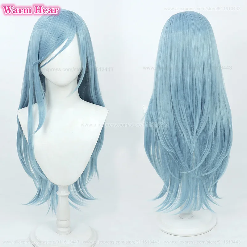 

In stock hinomori Shizuku wig anime long 80cm sea blue cosplay anime wig heat resistant hair Halloween Party woman wigs wig cap