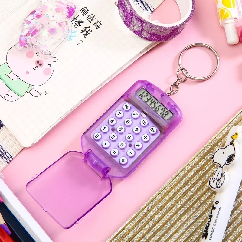 Electronic Mini Calculator Creative Convenient Multifunctional Calculator Bag Charm Keychain for School