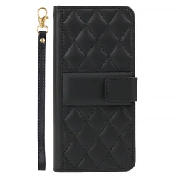 Checkered Wallet Magnetic Flip Card Slot & Photo Frame Leather Case - Galaxy S22 Plus (Black)