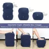 Airplane Foot Rest Travel Foot Rest Pillow Inflatable Travel Foot Rest for Airplanes Adjustable Height 3-Layer Ergonomic Folding 4