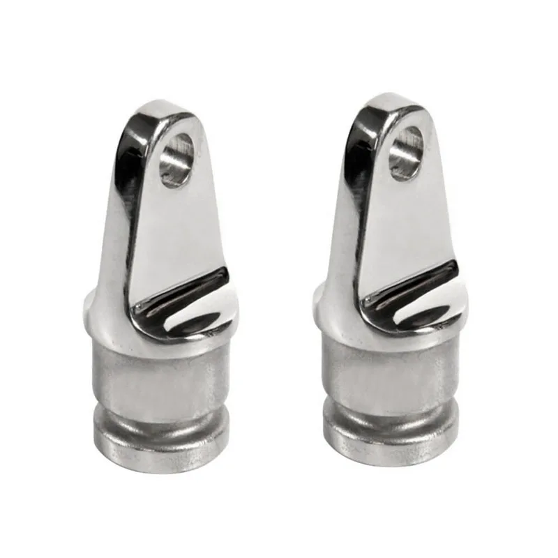 2Pcs Marine Boat Stainless Steel Bimini Top Inside Eye End 7/8‘’ Rounded Hardware 2pcs large size 45 steel workbench holdfast clamp bd holdfast s hf woodworking clamps hardware fg914