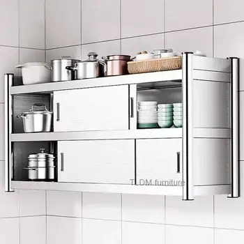 ตู้ครัวสแตนเลสแบบมินิมอลทันสมัยอเนกประสงค์ติดผนัง ตู้เก็บของในบ้าน ตู้ครัวแบบแขวน 1