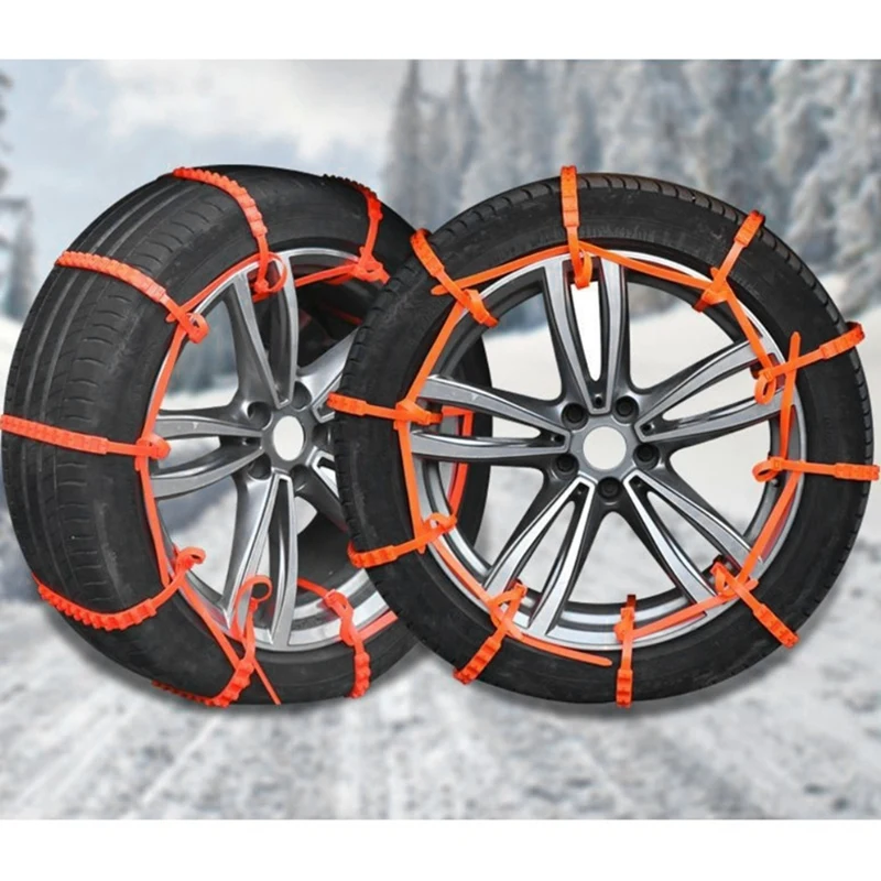 40Pcs Anti-Skid Snow Chains Set For Car Truck Snow Mud Wheel Tire Cable Ties Anti-Slip Chains
