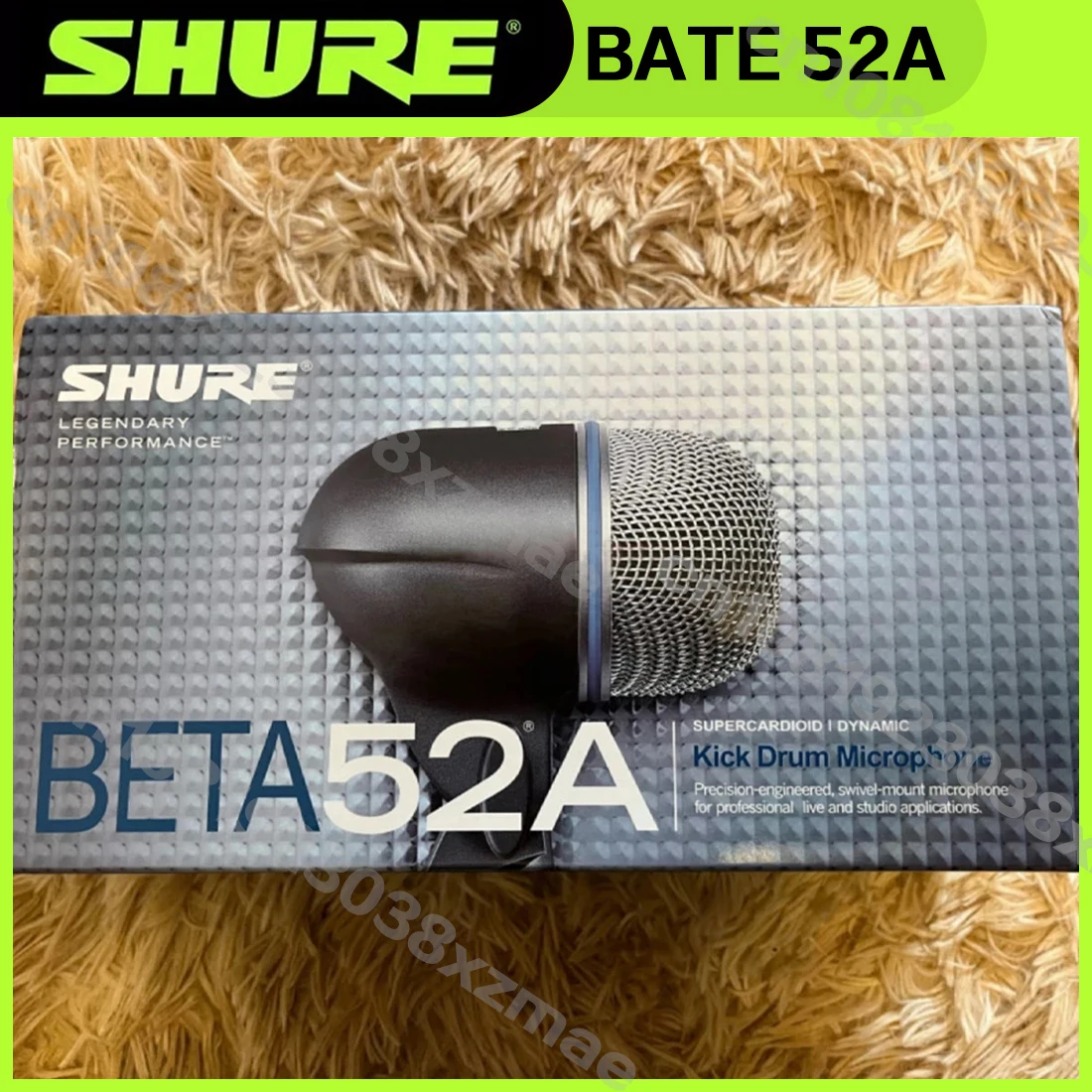 Shure Beta52A Professional Dynamic Microphone for Kick Drum Bass Instrument Stage Performance Live Recording