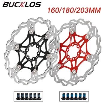 BUCKLOS Dischi galleggianti Rotori bici 160mm 180mm 203mm MTB Rotori freno a disco bicicletta MTB Bike Dischi freno idraulici Parte di bicicletta