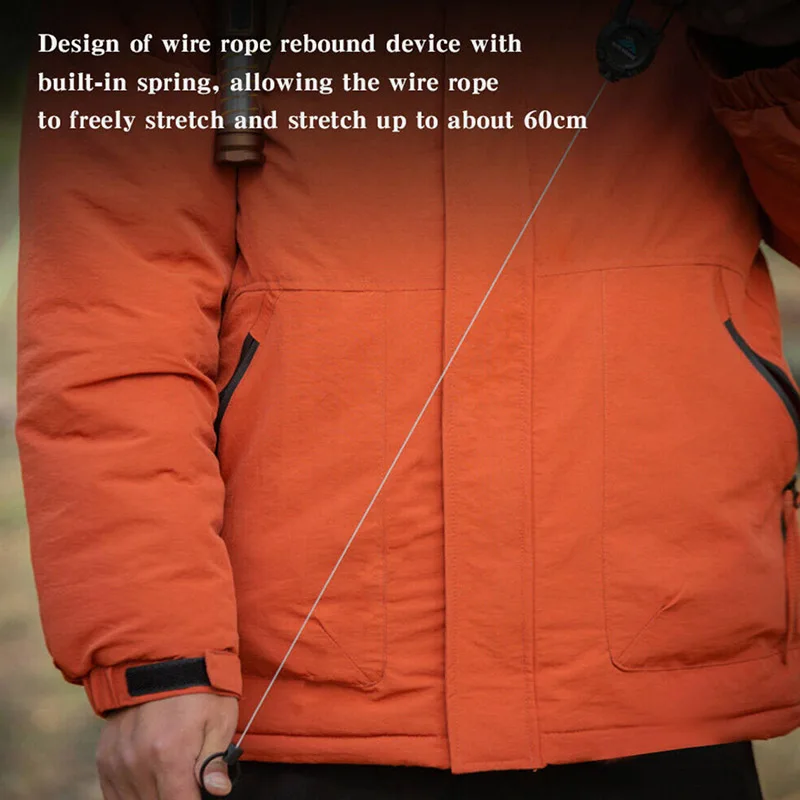 Retractable Buckle Keychain Multi-Functional for Outdoor Camping Hiking Anti-theft Retractable Wire Rope