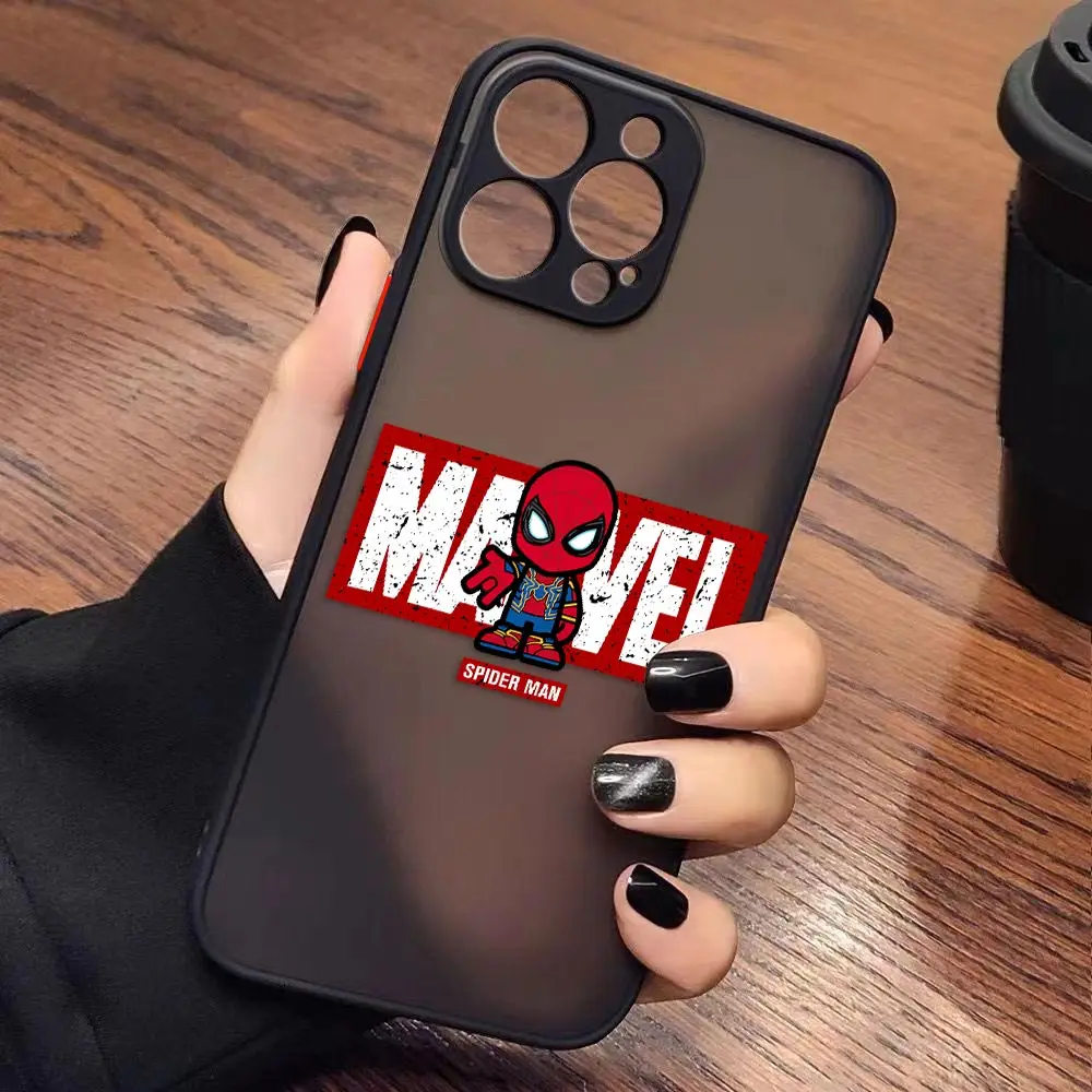thumbnail image 1 of Funda para iPhone Apple 14 13 11 12 MINI Pro XS Max XR X 7 SE 2022 2020 6 6S Plus, carcasa con dibujos animados de Los vengadores de Marvel, 1 of 5