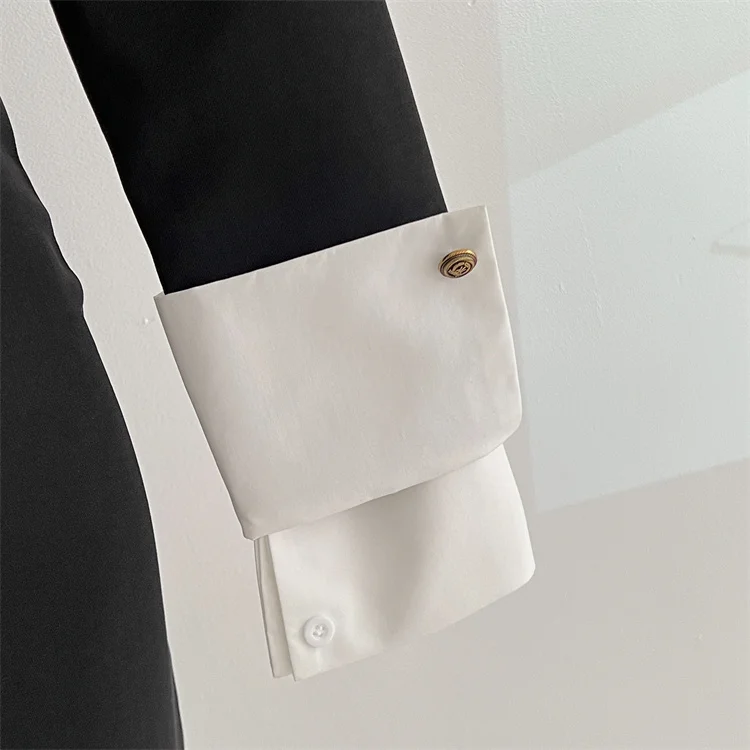 Y2K 3-piece Set Women Crop Coat Blazer White Shirt Halter Sleeveless Bodycon Midi Dress Autumn New Female Korean Chic Outfits