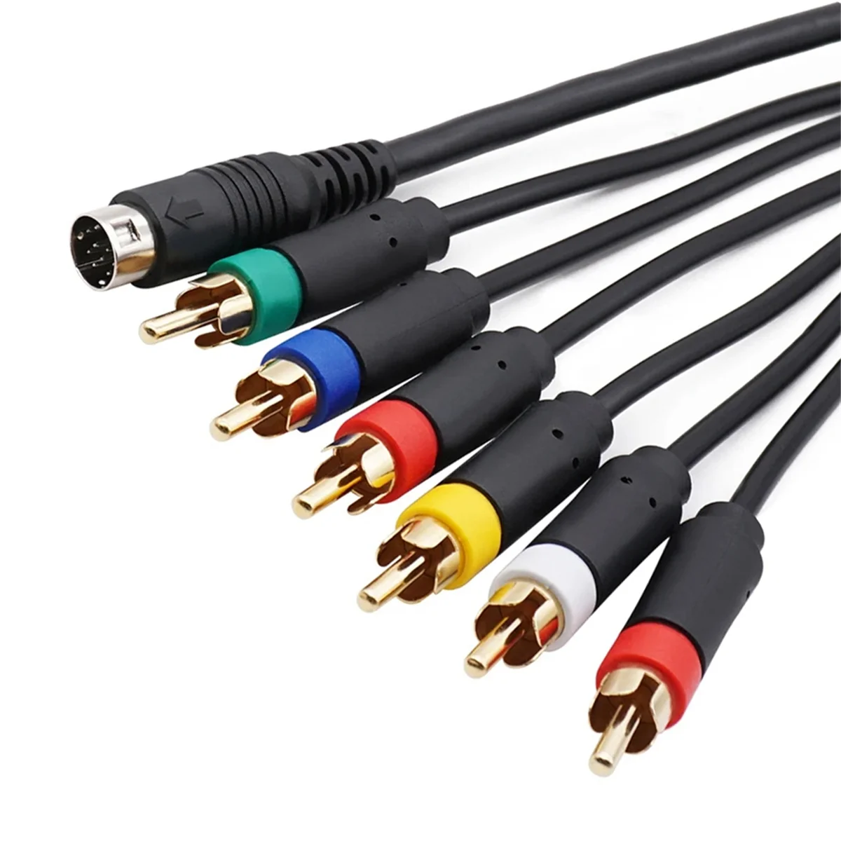 B68A 1.8M RGB/RGBS Cable MINI DIN-9Pin Connector Video Consoles for Sega Mega Drive 2 MD2 Game Console with BNC Adapter