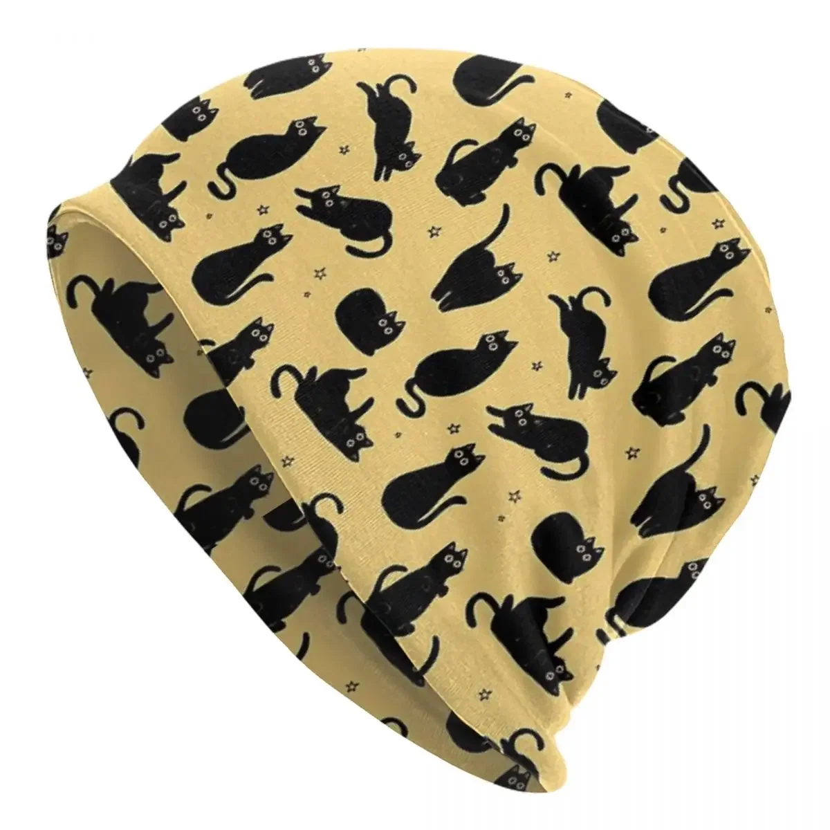 

Black Cat Pattern Unisex Adult Beanies Caps Knitted Bonnet Hat Warm Hip Hop Autumn Winter Outdoor Skullies Hats