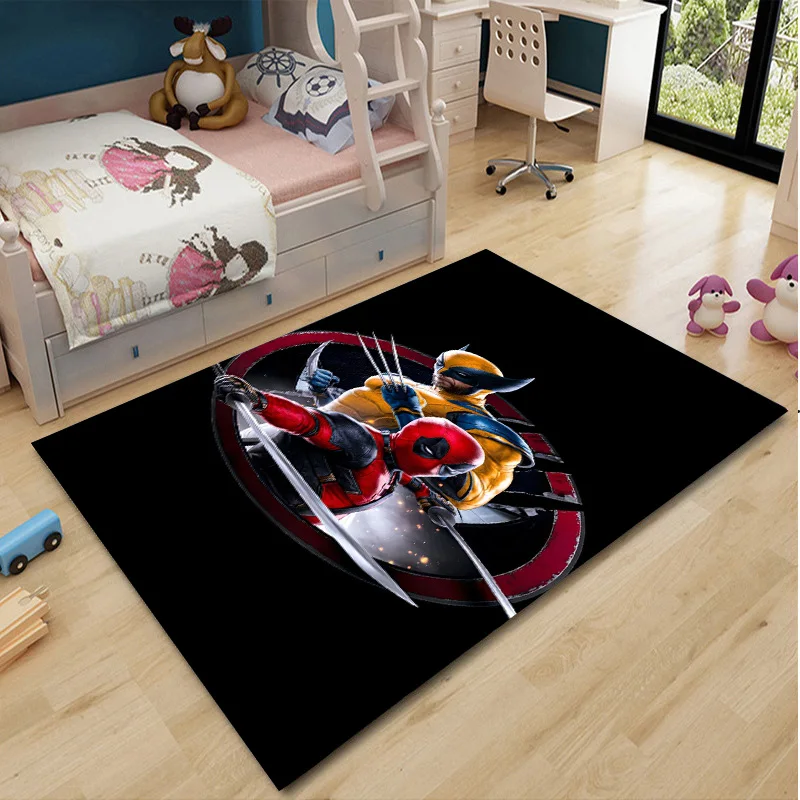 Description Picture 5 of itemIconic Brand Movie Deadpool & Wolverine Living Room Plush Carpet Lounge Rug Deadpool Bedroom Bedside Rug Wolverine Floor Mat Decor