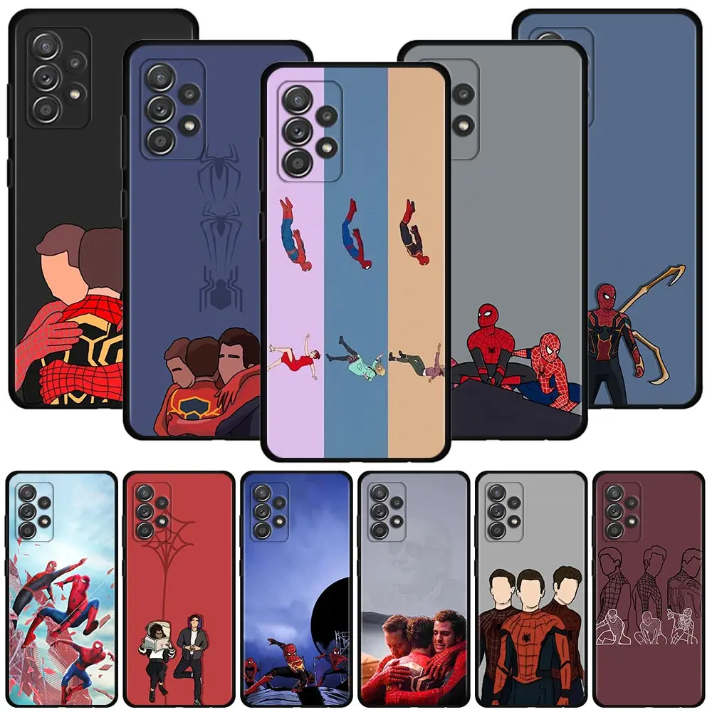 Marvel Cartoon Spiderman Three Generations For Samsung Galaxy A12 A52 A51 A32 A21s A71 A02s A32 A31 A72 A22 A11 A41 A42 A01 Case kawaii samsung cases