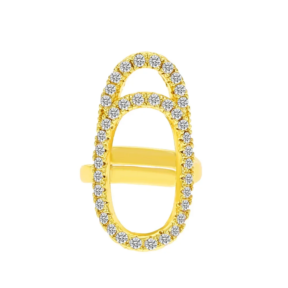 Finger Ring Jewelry Accessories Luxury Nail Photo Ring Micro Paved Crystal Phalanx Finger Manicure Joint Cuticle Rings For Women
