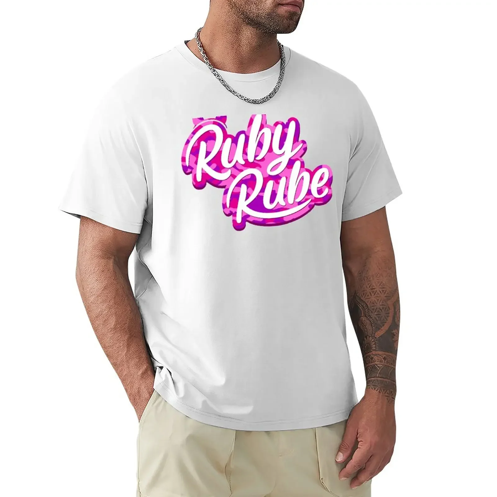Фото Рубин Rube Merch Рубин Rube Камуфляжный логотип футболка на заказ летние топы графика Мужские Простые футболки №1