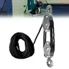 Rope Hoist Pulley System 5:1 Lifting Power 3/8 Rope Hoist Pulley Heavy Duty Multifunctional Rope Pulley With 2200 LBS Breaking 5