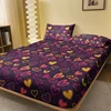 1pc Ring Heart Cover Pattern Brushed Fitted Sheet, Bedroom Printed Bedspread, Bedding (not include pillowcase) 1