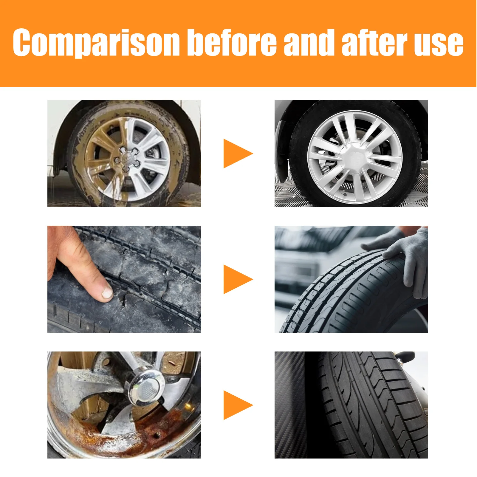 Car Wheel Cleaner Powerful Automobile Tire Rim Brake Buster Stain Remover Cleaner Spray Tyre Maintenance For MotorcycleCar 120ml tire rim cleaning tool iron remover wheel iron remover