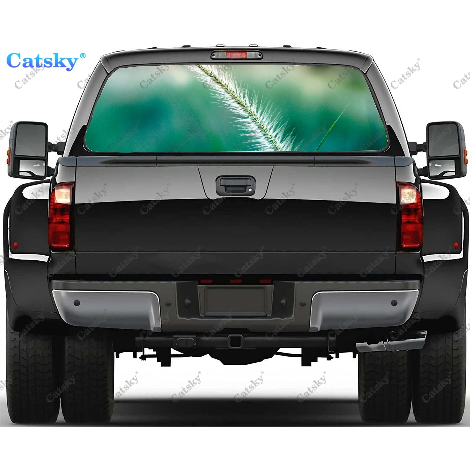 

Зеленые наклейки на заднее стекло для грузовика, наклейка на окно пикапа, тинт для заднего стекла, графическая перфорированная виниловая наклейка для грузовика